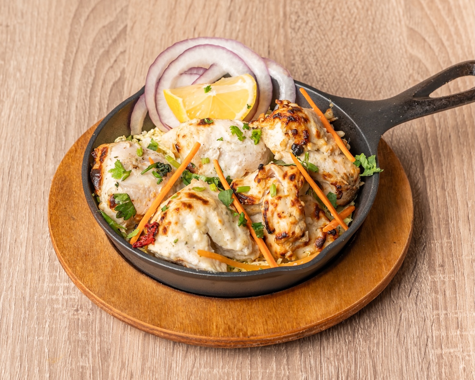 Malai Chicken Kebab plated